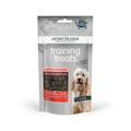 A 80g stand-up pouch of Arden Grange Training Treats (Chicken & Superfoods) for dogs, featuring a grey and white design with a photo of a Cocker Spaniel on the front.