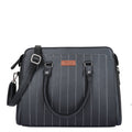 Women’s black structured vegan leather top handle satchel shoulder handbag