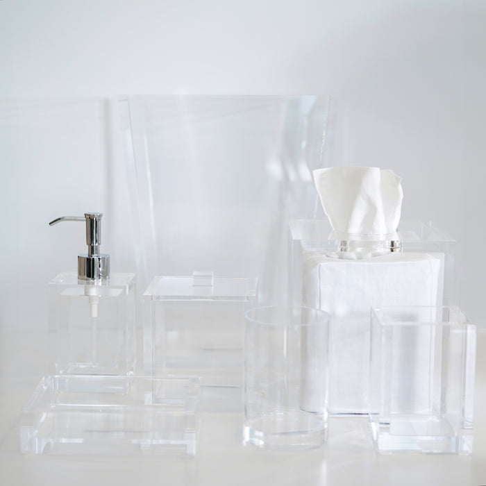 Clear Ice Box Soap Pump - Silver