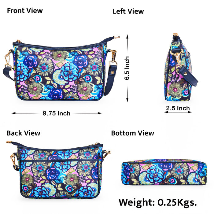 Women's botanical crossbody hobo sling bag for work, travel, and daily use-infographic image