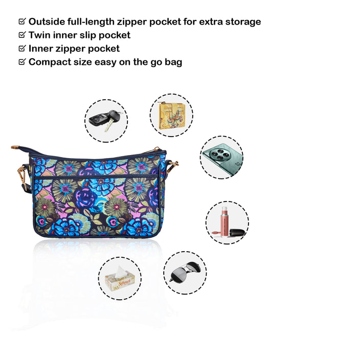Women's botanical crossbody hobo sling bag for work, travel, and daily use-feature image