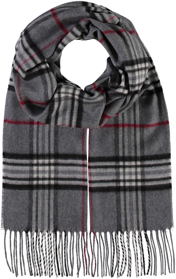 FRAAS - The Scarf Company - FRAAS Plaid Cashmink® Scarf: Grey