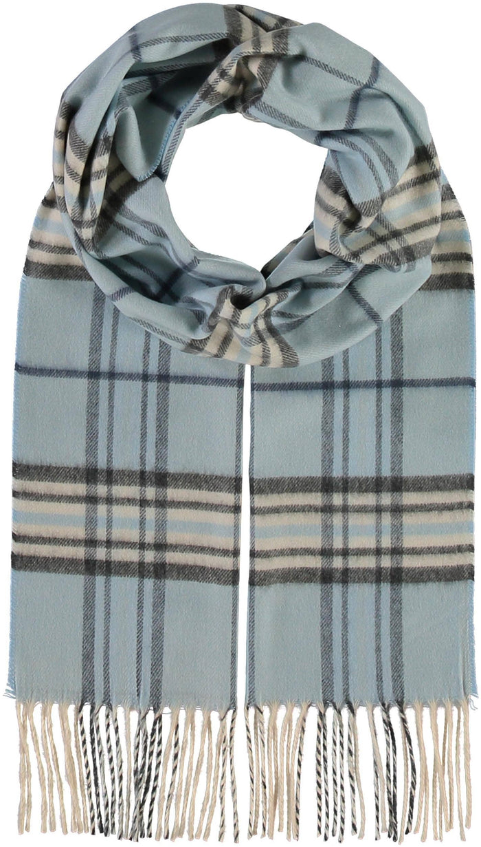 FRAAS - The Scarf Company - FRAAS Plaid Cashmink® Scarf: Light blue