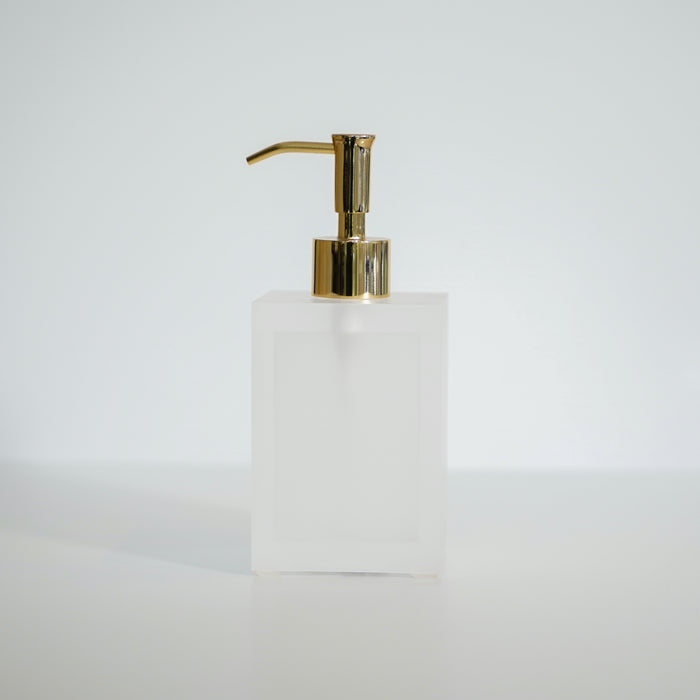 Frosted Lucite Soap Pump - Gold