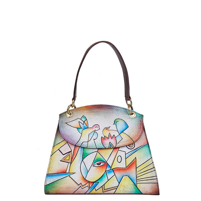 Women's abstract art shoulder handbag for work and office use