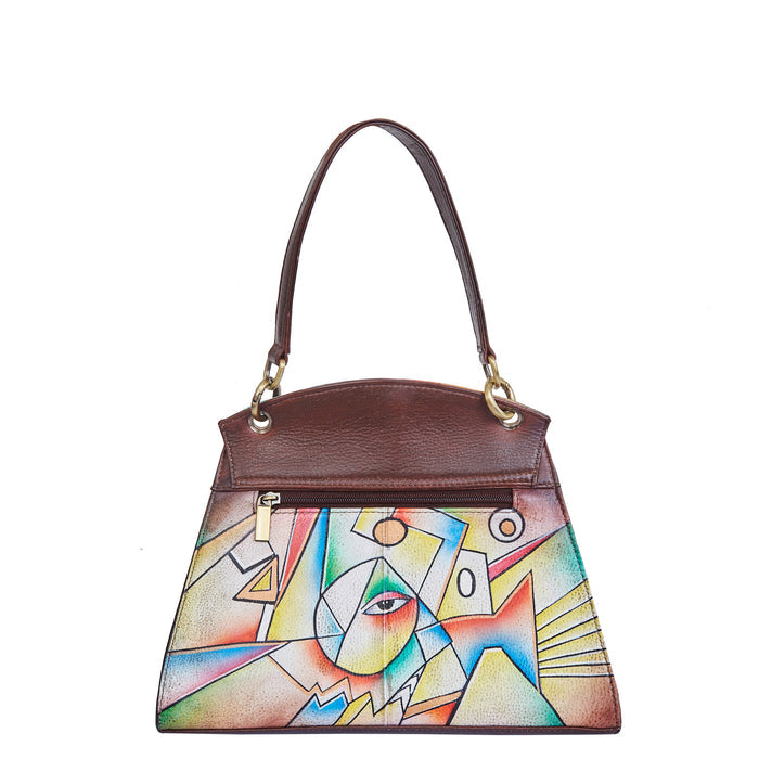 Back view of the women's abstract art shoulder handbag