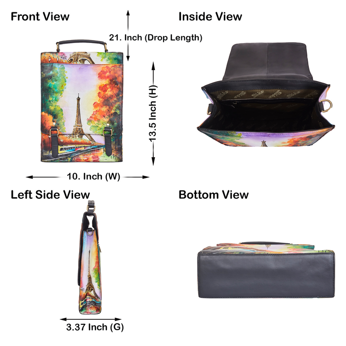Eiffel Tower shoulder bag for everyday and office use-infographic image
