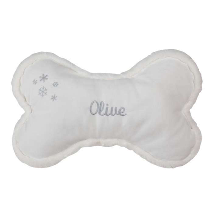 HOLIDAY-CHRISTMAS-DOG-TOY-BONE-PILLOW-WHITE