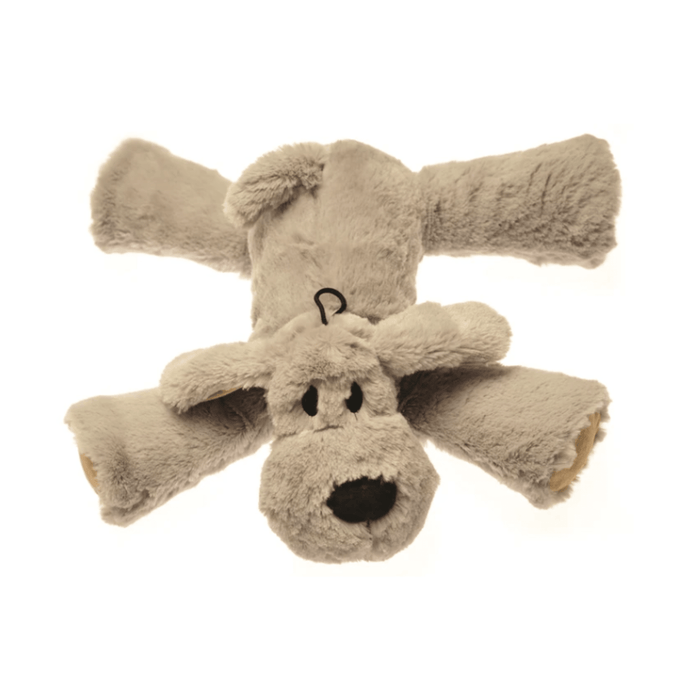A House of Paws Big Paw Dog plush dog toy in a cream colour, featuring a black stitched nose and eyes, photographed against a solid white background.