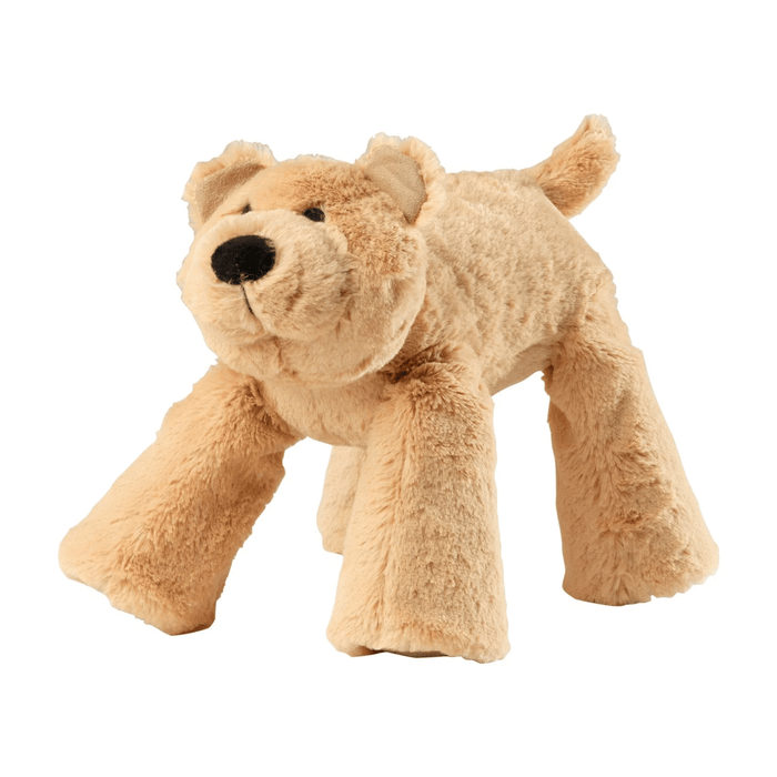 A House of Paws Big Paw Bear plush dog toy in a cream colour, featuring a black stitched nose and eyes, photographed against a solid white background.