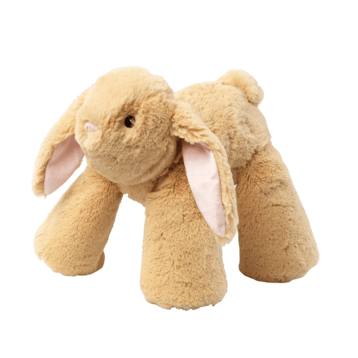 A House of Paws Big Paw Rabbit plush dog toy in a cream colour, featuring a black stitched nose and eyes, and pink inner ears, photographed against a solid white background.
