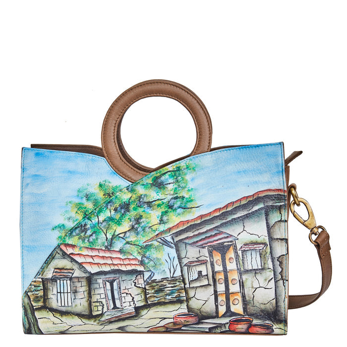 Women’s hut art top handle crossbody tote bag for daily use-feature image