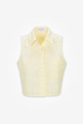 HEVRON Katja Top Yellow Sleeveless Silk Cotton Top, product front view