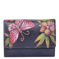 Hand-painted spring bloom mini bifold wallet for everyday carry