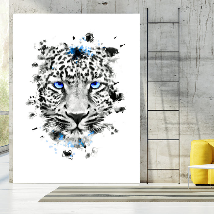 Leopard with blue eyes by Jurijs Permanickis on GIANT ART - white digital painting