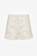 HEVRON Lilah Shorts Ivory Printed Cotton Shorts, product front view