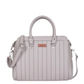 Women’s mauve structured vegan leather top handle satchel shoulder handbag
