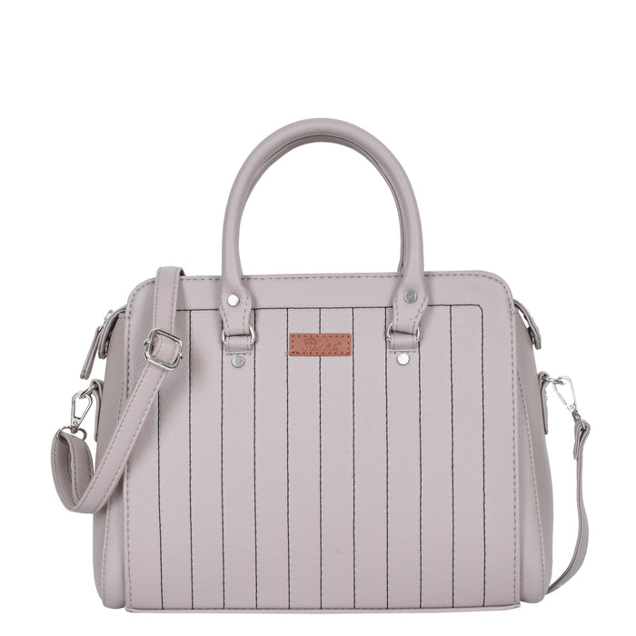 Women’s mauve structured vegan leather top handle satchel shoulder handbag