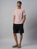 Men's 100% Cotton Regular Fit Knit Shorts Black