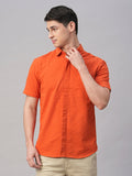Men's Cotton Regular Fit Shirt Brick