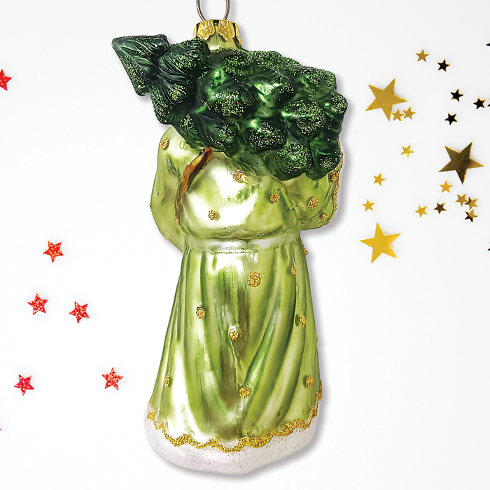OrnamentallyYou - Spirit of the Forest Father Santa Victorian Glass Ornament