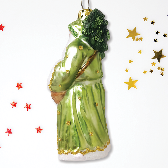 OrnamentallyYou - Spirit of the Forest Father Santa Victorian Glass Ornament