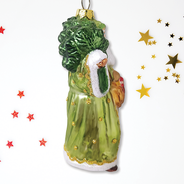 OrnamentallyYou - Spirit of the Forest Father Santa Victorian Glass Ornament