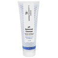 Tube of pH Balanced Cleanser with glycolic | Dermatologist's Choice featuring a white and blue patterned design, labeled to remove and refresh with glycolic acid for skincare.