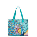 Women’s peacock art shoulder tote bag for work and daily use