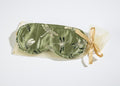 Sleep Mask - Eucalyptus in Dragonfly Silk Fabric | Sonoma Lavender featuring a soft green silk with dragonfly pattern, designed for restful sleep and wellness.