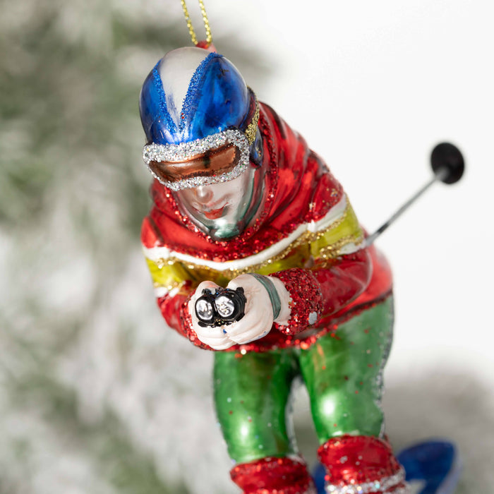 Sullivans Home Decor - RETRO SKIER ORNAMENT