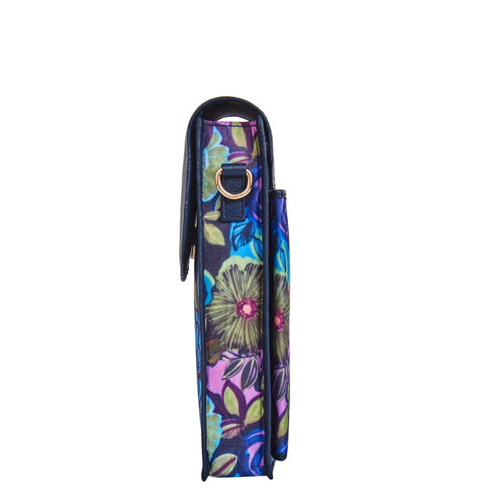 Women's floral crossbody phone wallet for travel and daily use-side view