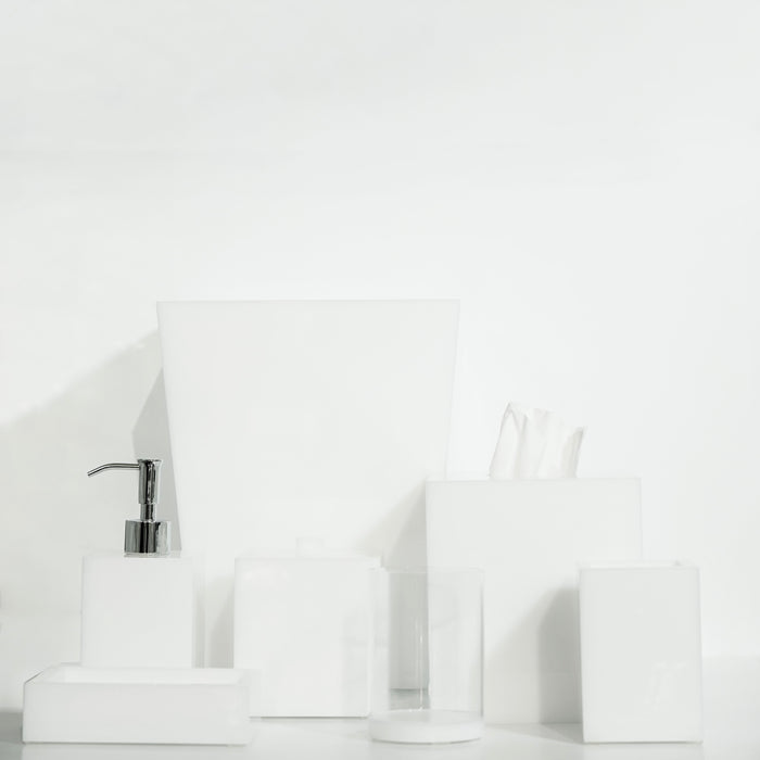 White Lucite Round Tumbler