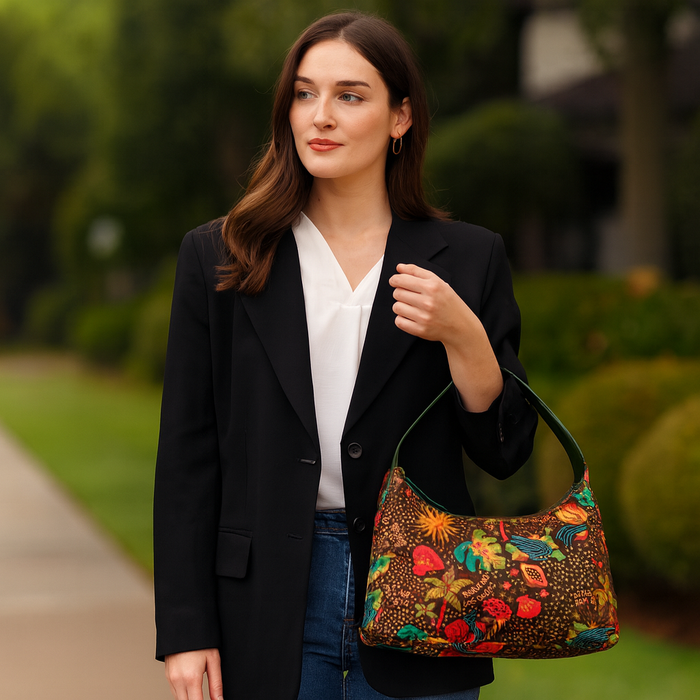 Women's coastal shoulder hobo bag for work, travel, and daily use-model image