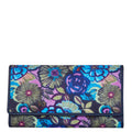Women's floral trifold wallet and card case for travel and daily use